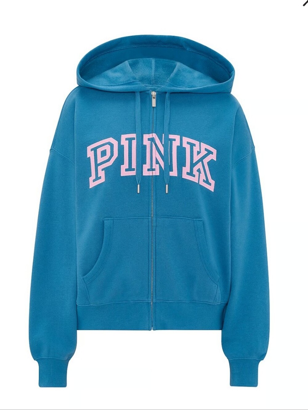 VS PINK Campus Fleece Full-Zip Hoodie Sz XS NWT